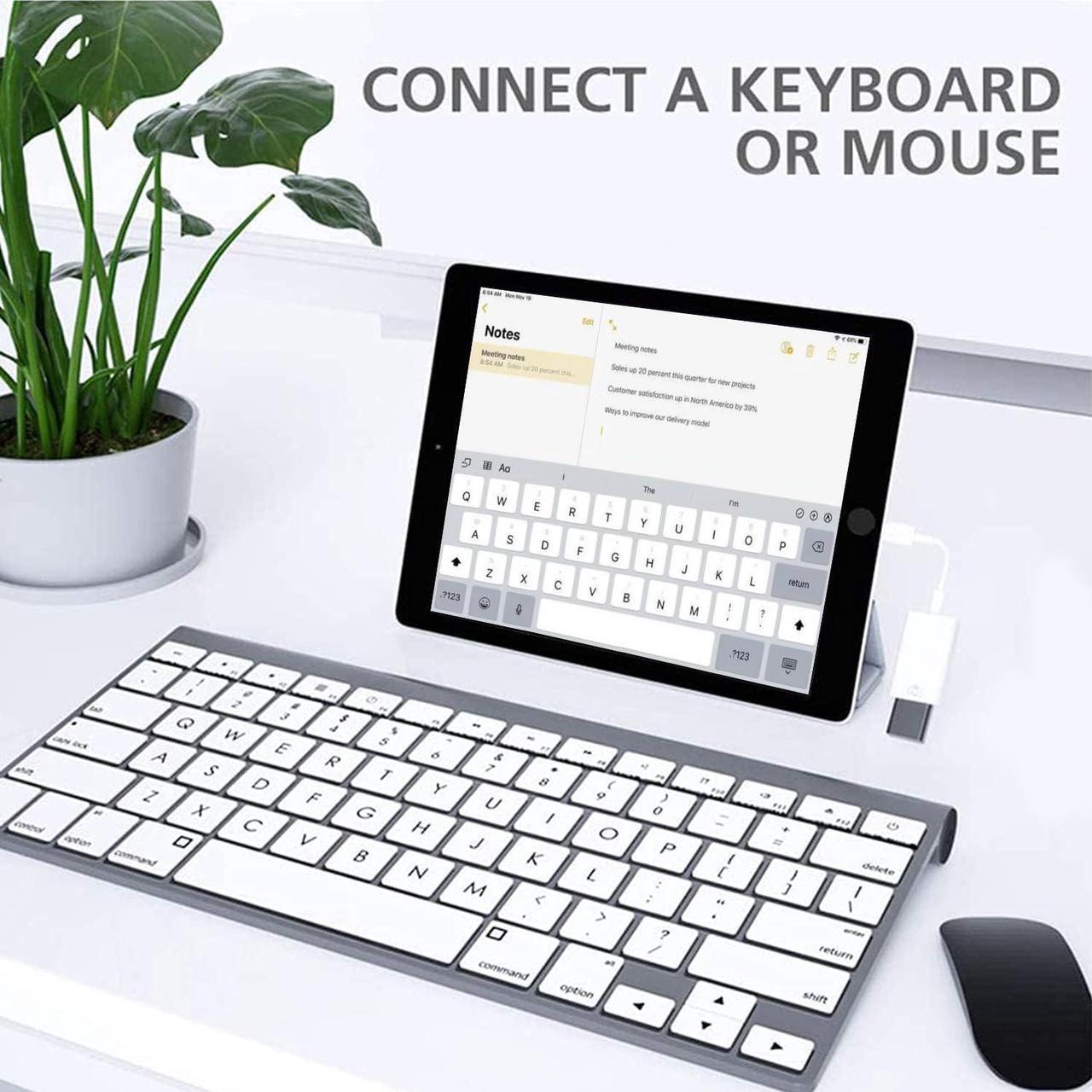 Alt view image 4 of 7 - USB-C to USB Adapter for iPhone 15 Pro Max MacBook Pro Air 2023 iMac iPad Mini Pro  MFi Certified USB OTG Cable Converter Support Camera Card Reader USB Flash Drive MIDI Keyboard (White)