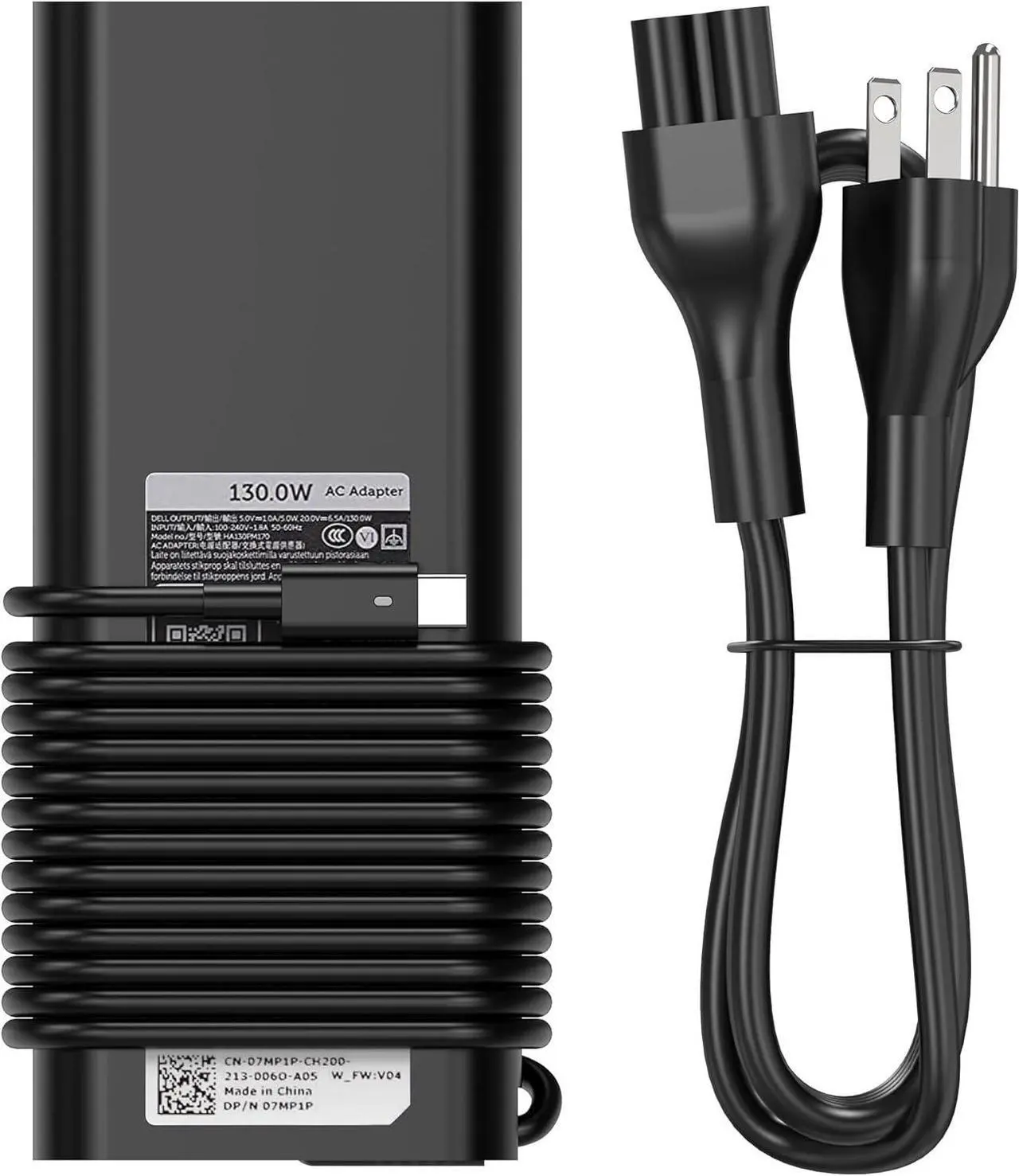 Main image of Original Replacement for  130W Laptop Charger USB C Type C Slim AC Power Adapter for  Xps 17 Precision 5550 5530 2in1 XPS 15 2in1 9575DA130PM170 HA130PM170 0K00F5 K00F5 0M0H25 M0H25 T4V18