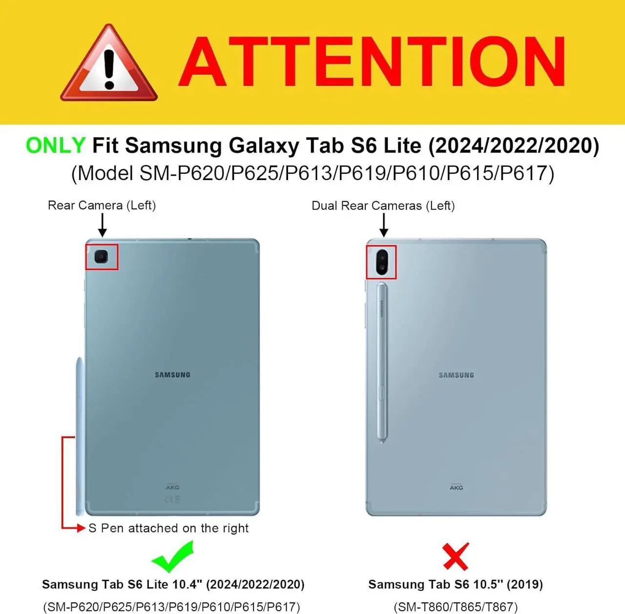 Alt view image 2 of 7 - Case for  Galaxy Tab S6 Lite 10.4 Inch 2024/2022/2020 with S Pen Holder Multi-Angle Viewing Soft TPU Back Cover with Pocket Auto Wake/Sleep Black