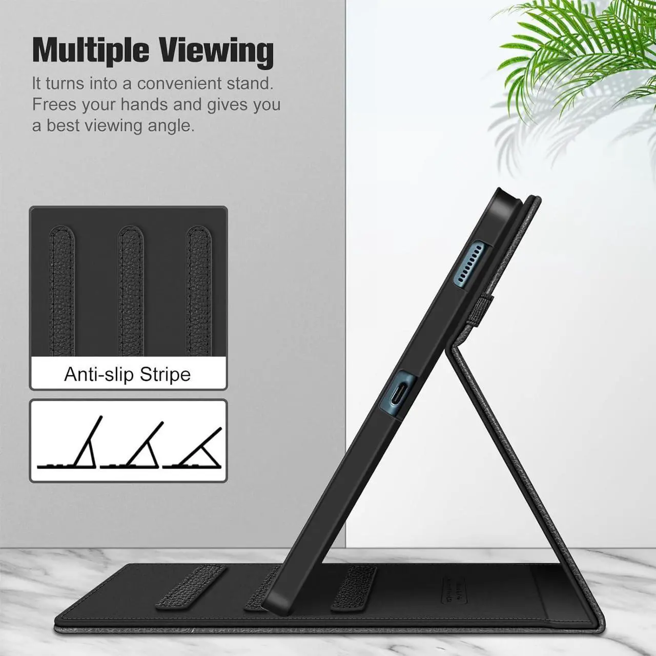 Alt view image 4 of 7 - Case for  Galaxy Tab S6 Lite 10.4 Inch 2024/2022/2020 with S Pen Holder Multi-Angle Viewing Soft TPU Back Cover with Pocket Auto Wake/Sleep Black