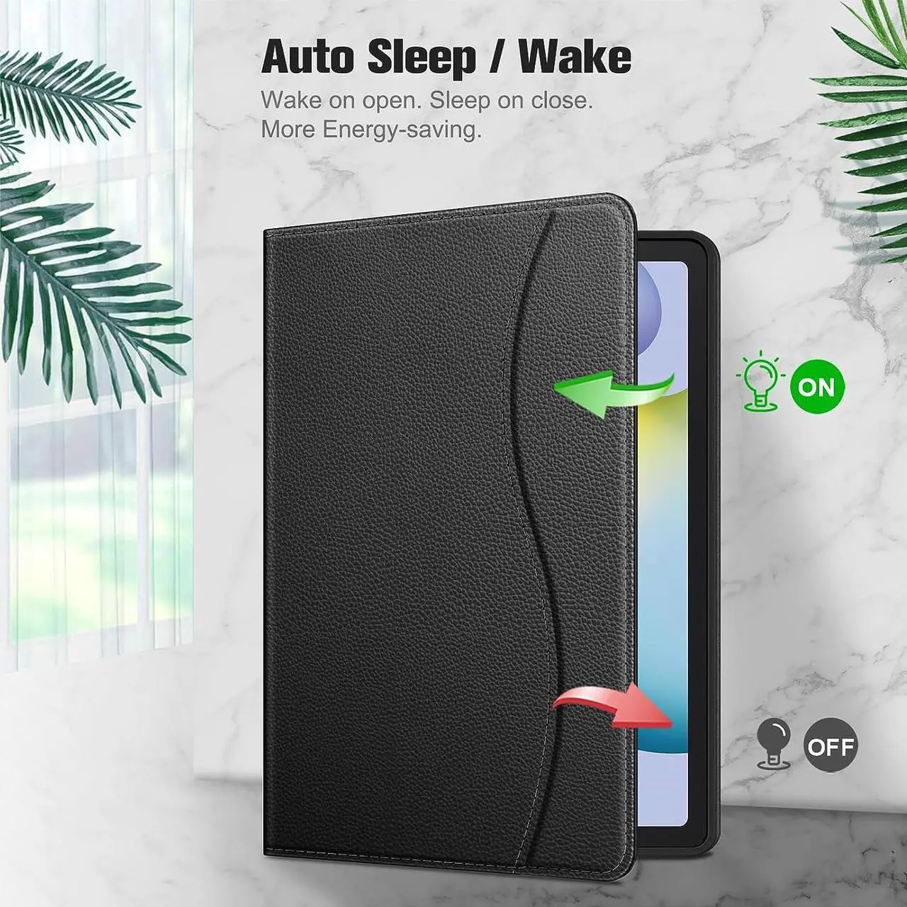 Alt view image 5 of 7 - Case for  Galaxy Tab S6 Lite 10.4 Inch 2024/2022/2020 with S Pen Holder Multi-Angle Viewing Soft TPU Back Cover with Pocket Auto Wake/Sleep Black