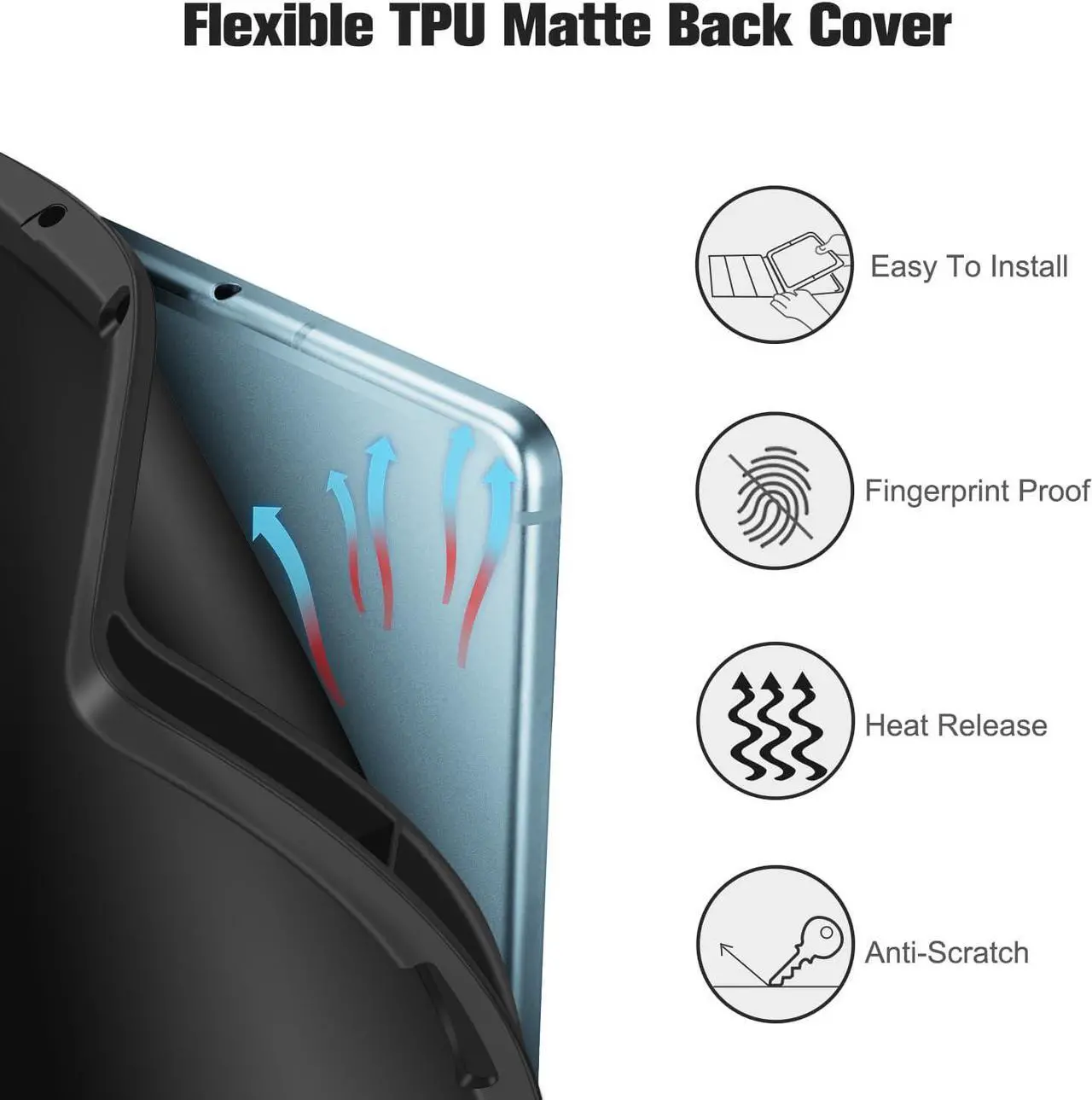 Alt view image 6 of 7 - Case for  Galaxy Tab S6 Lite 10.4 Inch 2024/2022/2020 with S Pen Holder Multi-Angle Viewing Soft TPU Back Cover with Pocket Auto Wake/Sleep Black