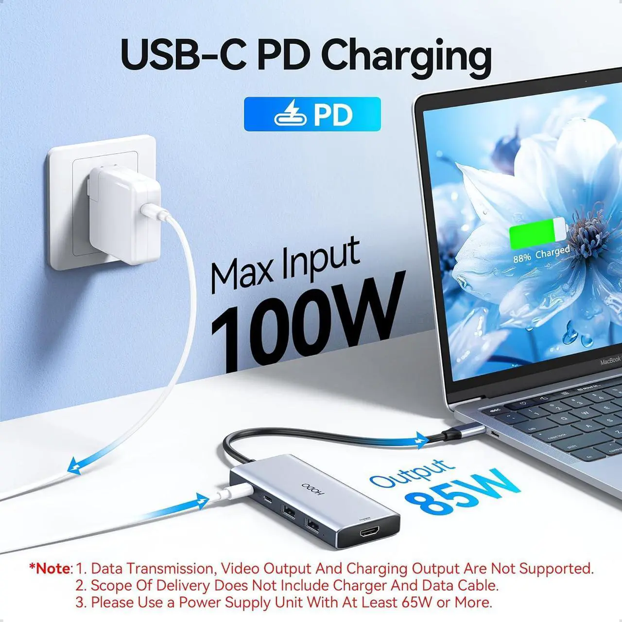 Alt view image 4 of 7 - USB C Hub Multiport Adapter for MacBook Pro/Air,9 in 1 USB C to HDMI Mac Dongle with 4K@60Hz+PD100W+SD/TF Card Reader+USB3.0+USB2.0 Compatible for Ipad/iPhone 15 pro/max/Dell XPS/HP/Lenovo and More