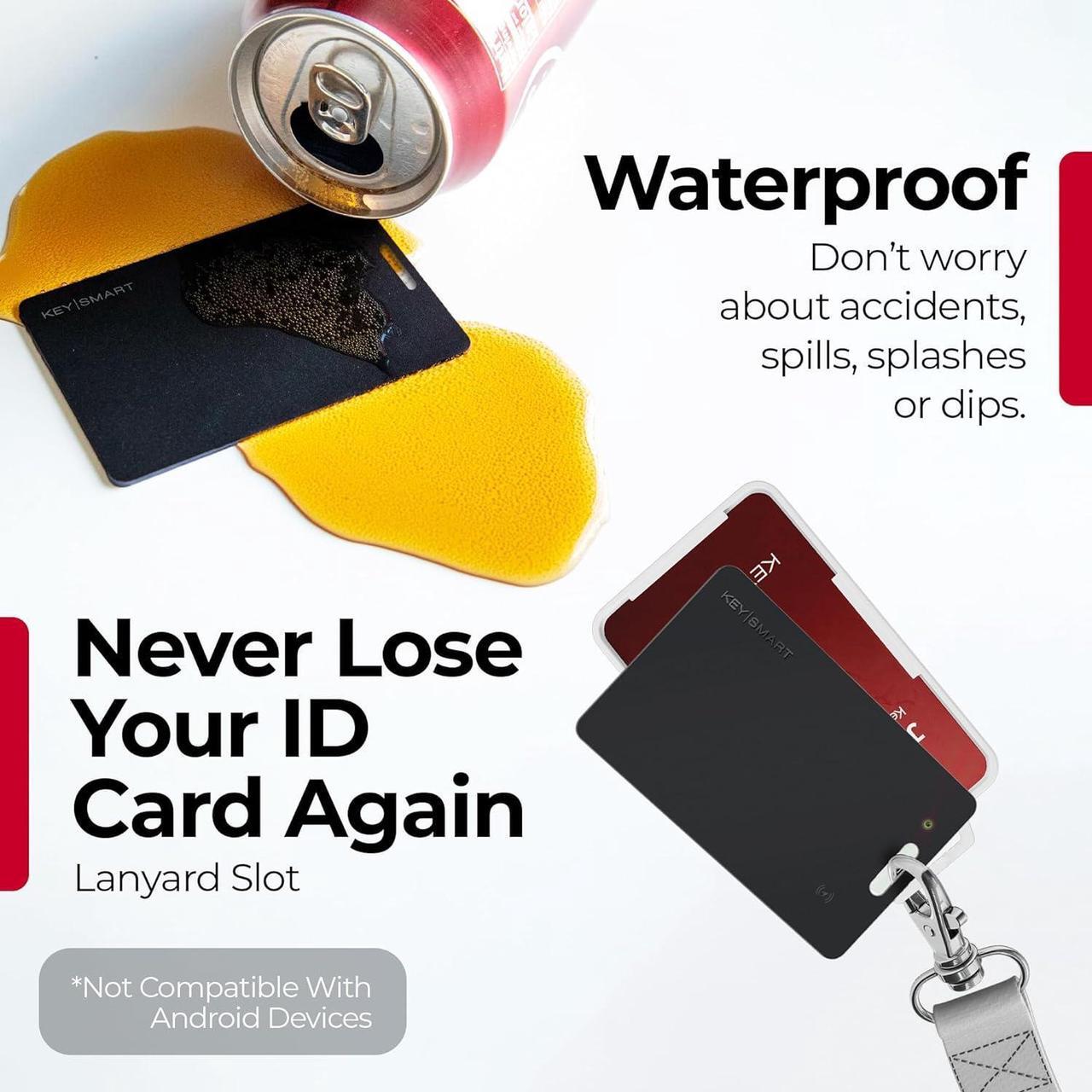 Alt view image 5 of 7 - SmartCard Wallet Tracker Card, Compatible with  Find My App, Rechargeable Thin GPS Item Finder for Luggage Tag, Passport, Smart Bluetooth Tracking with Key Chain Hole Black, 3 Pack