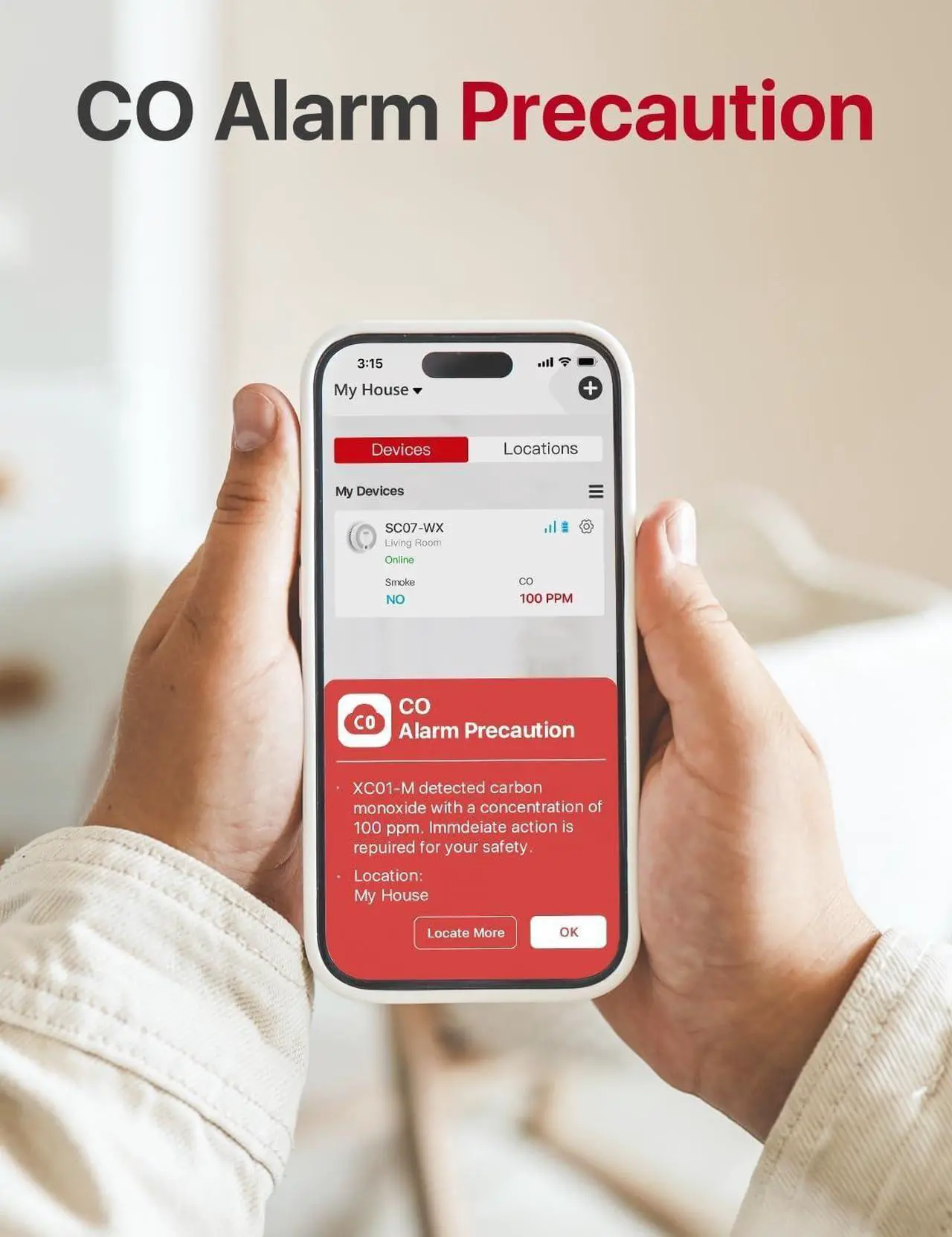 Alt view image 7 of 7 - Smart Smoke Detector Carbon Monoxide Detector Combo with Replaceable Battery, Wi-Fi Smoke and Carbon Monoxide Detector with Real-Time App Notifications, SC07-WX, 6-Pack