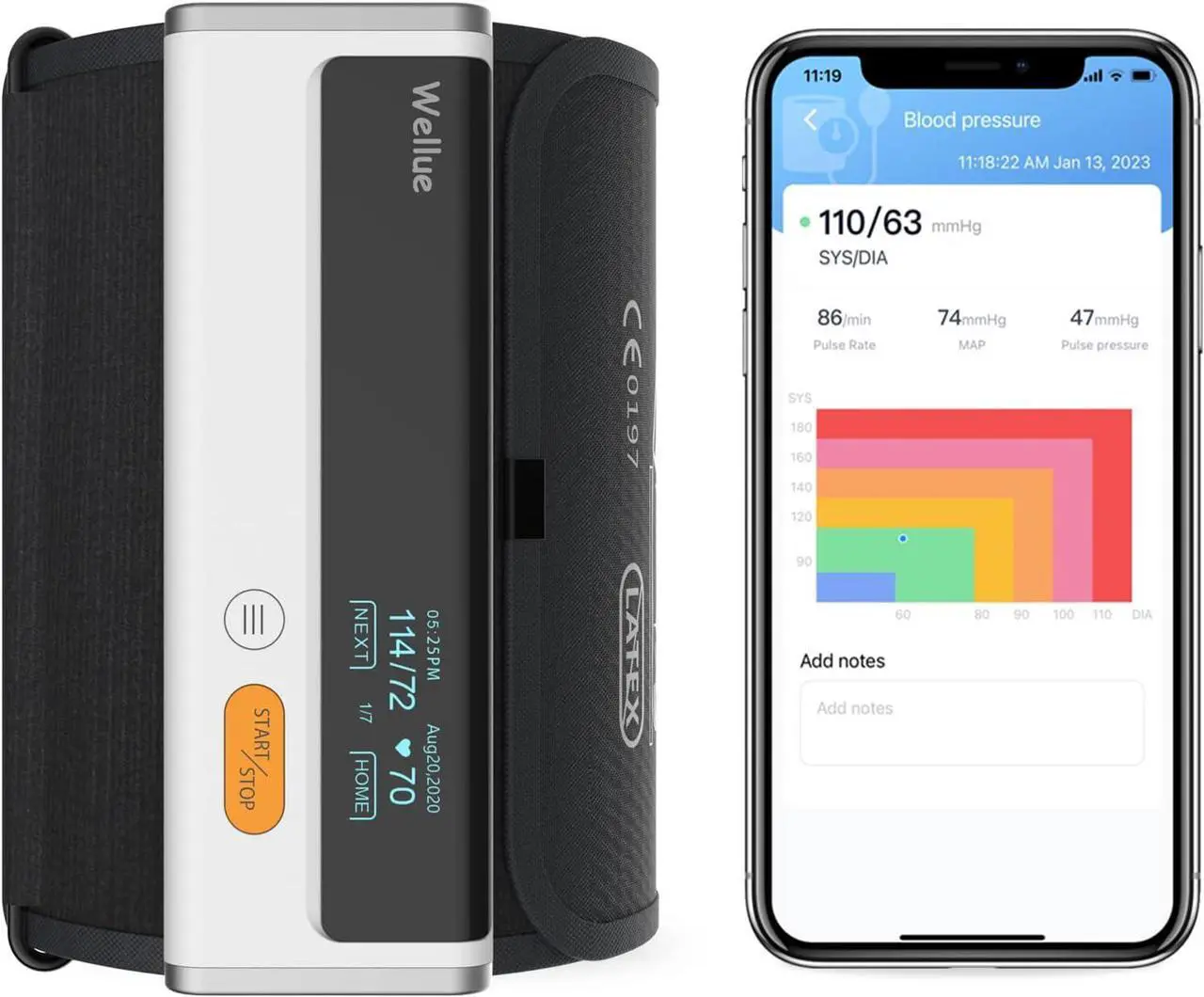 Main image of Bluetooth Blood Pressure Monitor for Home Use, Upper Arm Blood Pressure Machine with Cuff Size 8.6"-16.5", Portable Digital BP Monitor with Free APP for iOS & Android, Reports Shareable