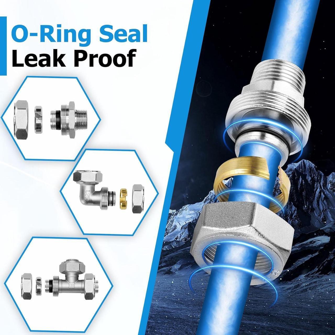 Alt view image 5 of 7 - Compressed Air Line Kit 3/4" x 100ft, Shop/Garage HDPE-Aluminum Air Line Kit for Connect Air Compressor, Compressed Air Piping System Install Kit Leak-Proof & Easy to Install