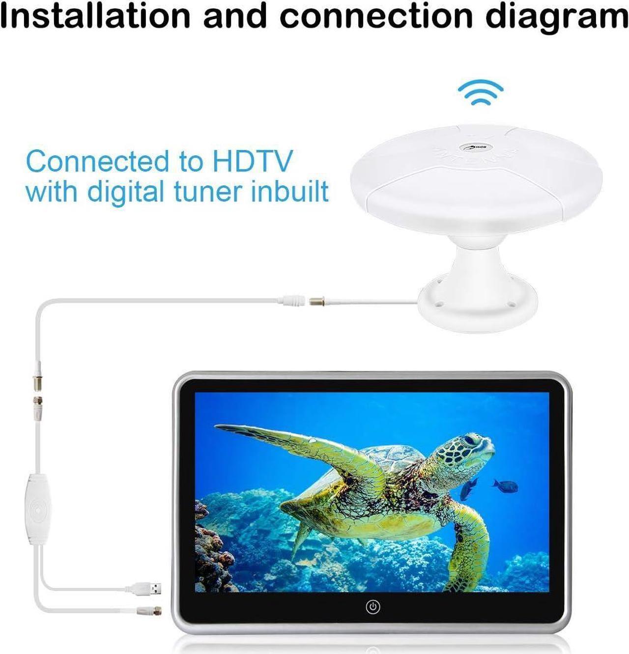 Alt view image 5 of 7 - RV TV Antenna Outdoor Digital HDTV Antenna, Amplifier Signal Booster 16ft Coaxial Cable - for Camper, RV Trailer Truck Caravan Boat