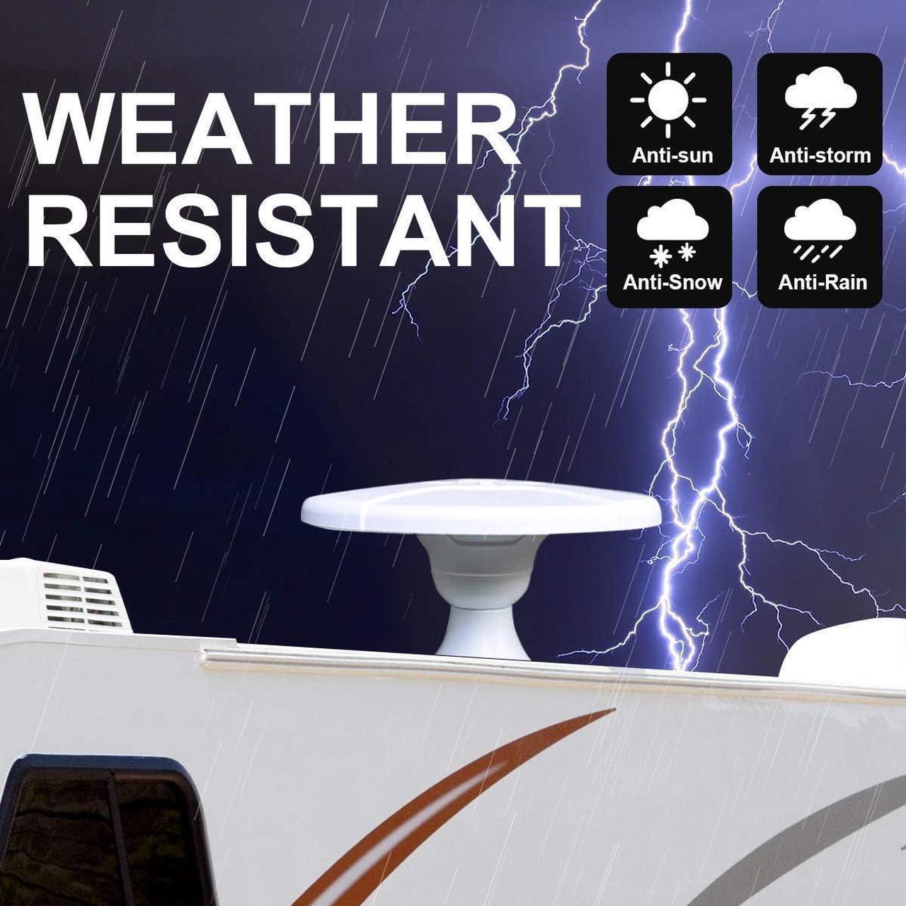Alt view image 6 of 7 - RV TV Antenna Outdoor Digital HDTV Antenna, Amplifier Signal Booster 16ft Coaxial Cable - for Camper, RV Trailer Truck Caravan Boat