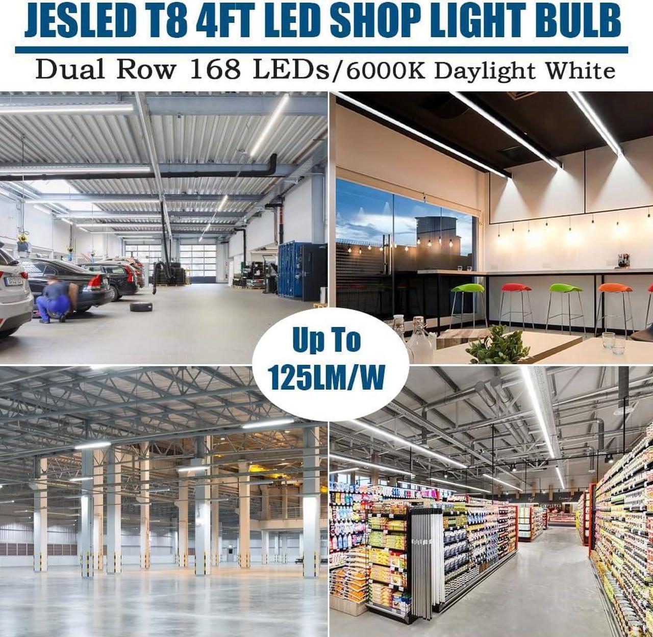 Alt view image 5 of 7 - T8 4FT LED Type B Light Bulbs, 24W 6000K-6500K, 3000LM, T12 4 Foot LED Tubes Replacement for Fluorescent Fixtures, Clear, Dual Ended Power, Remove Ballast, Garage Warehouse Shop Lights(25-Pack)