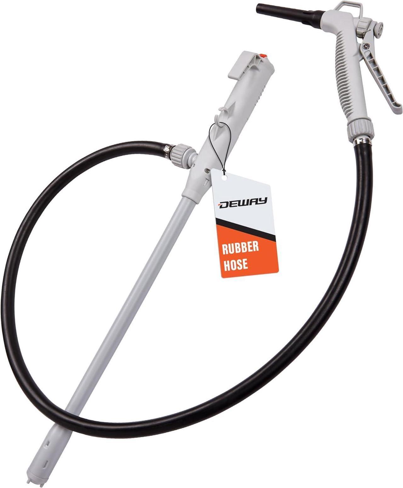 Main image of Battery-Powered Stick Fuel Transfer Pump with Hand Trigger Nozzle, 3.2GPM Flow Rate & 51 Rubber Transfer Hose, Fits Most Gas Cans for Pumping Gasoline, Kerosene, Diesel & Non-Potable Water