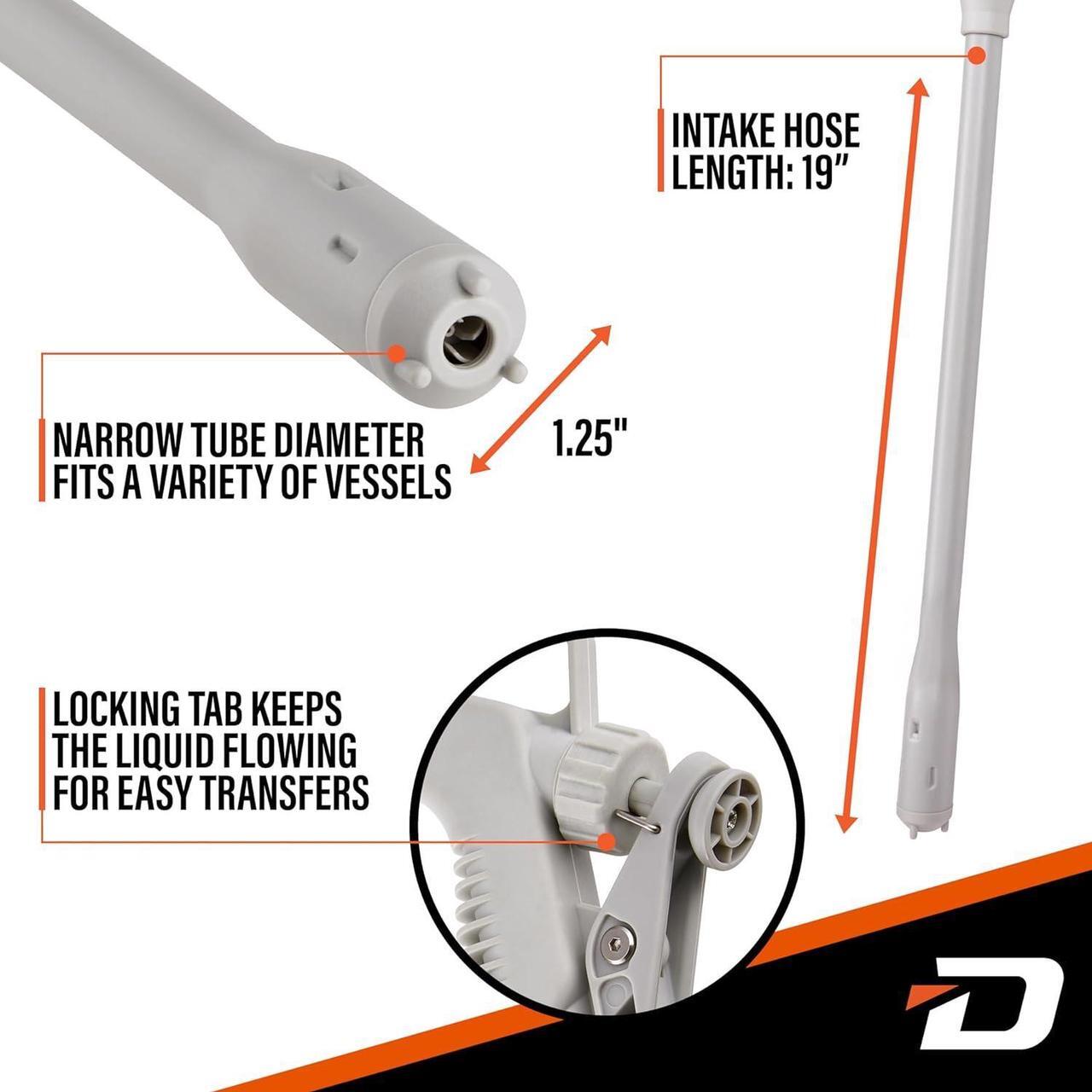 Alt view image 2 of 7 - Battery-Powered Stick Fuel Transfer Pump with Hand Trigger Nozzle, 3.2GPM Flow Rate & 51 Rubber Transfer Hose, Fits Most Gas Cans for Pumping Gasoline, Kerosene, Diesel & Non-Potable Water