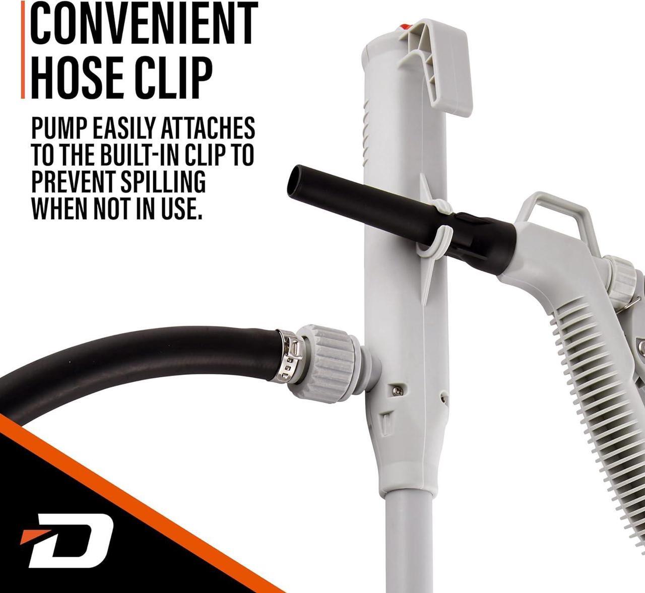 Alt view image 6 of 7 - Battery-Powered Stick Fuel Transfer Pump with Hand Trigger Nozzle, 3.2GPM Flow Rate & 51 Rubber Transfer Hose, Fits Most Gas Cans for Pumping Gasoline, Kerosene, Diesel & Non-Potable Water