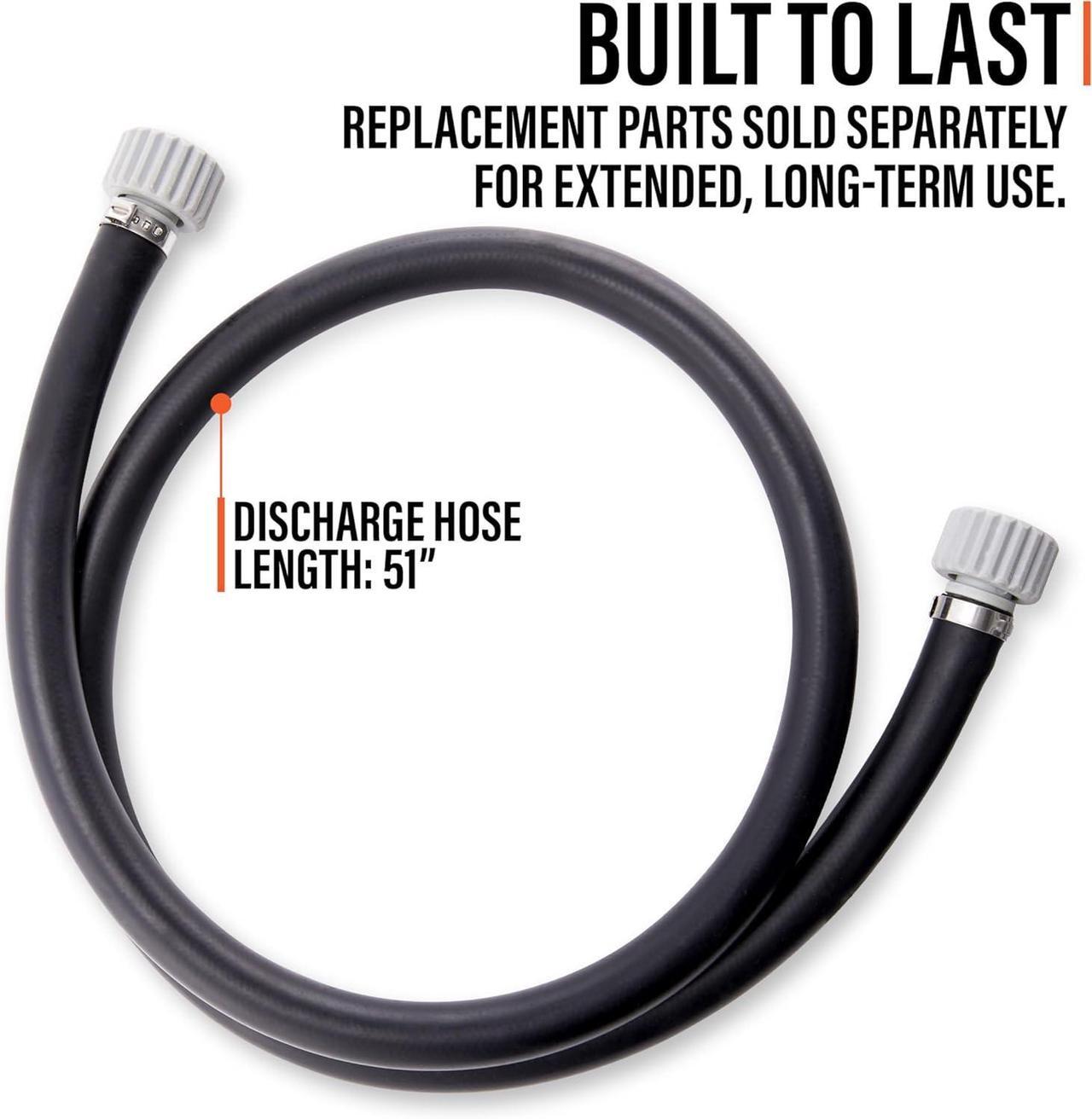 Alt view image 7 of 7 - Battery-Powered Stick Fuel Transfer Pump with Hand Trigger Nozzle, 3.2GPM Flow Rate & 51 Rubber Transfer Hose, Fits Most Gas Cans for Pumping Gasoline, Kerosene, Diesel & Non-Potable Water