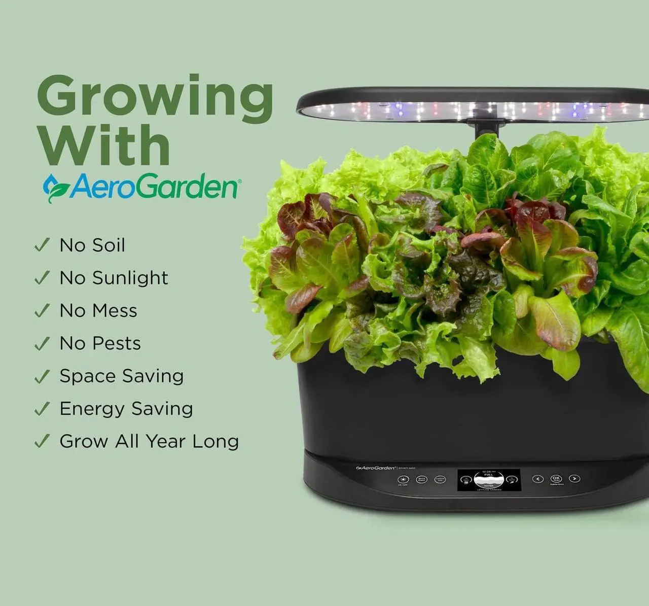 Alt view image 5 of 7 - Indoor Garden with LED Grow Light, Black