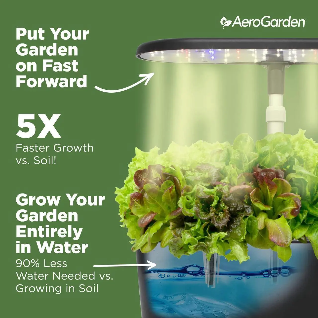 Alt view image 6 of 7 - Indoor Garden with LED Grow Light, Black