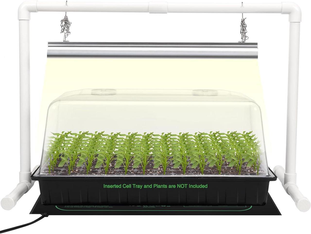 Main image of 1020 Size Seed Starter Kit with Grow Light and Heat Mat - Strong Seed Starter Tray, 7" Humidity Dome, Grow Light Stand for Seed Starting & Seedling Propagation