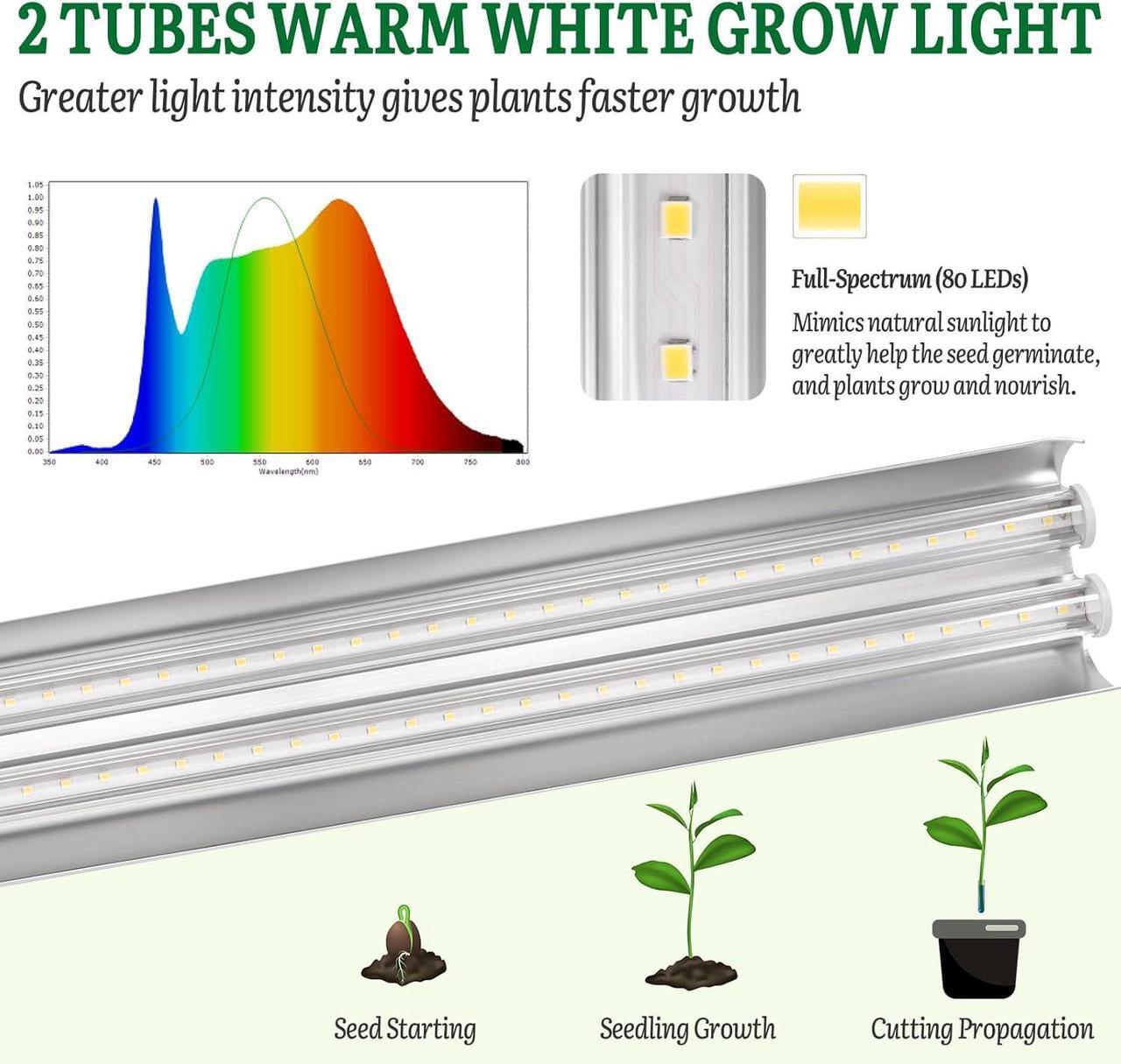 Alt view image 5 of 6 - 1020 Size Seed Starter Kit with Grow Light and Heat Mat - Strong Seed Starter Tray, 7" Humidity Dome, Grow Light Stand for Seed Starting & Seedling Propagation