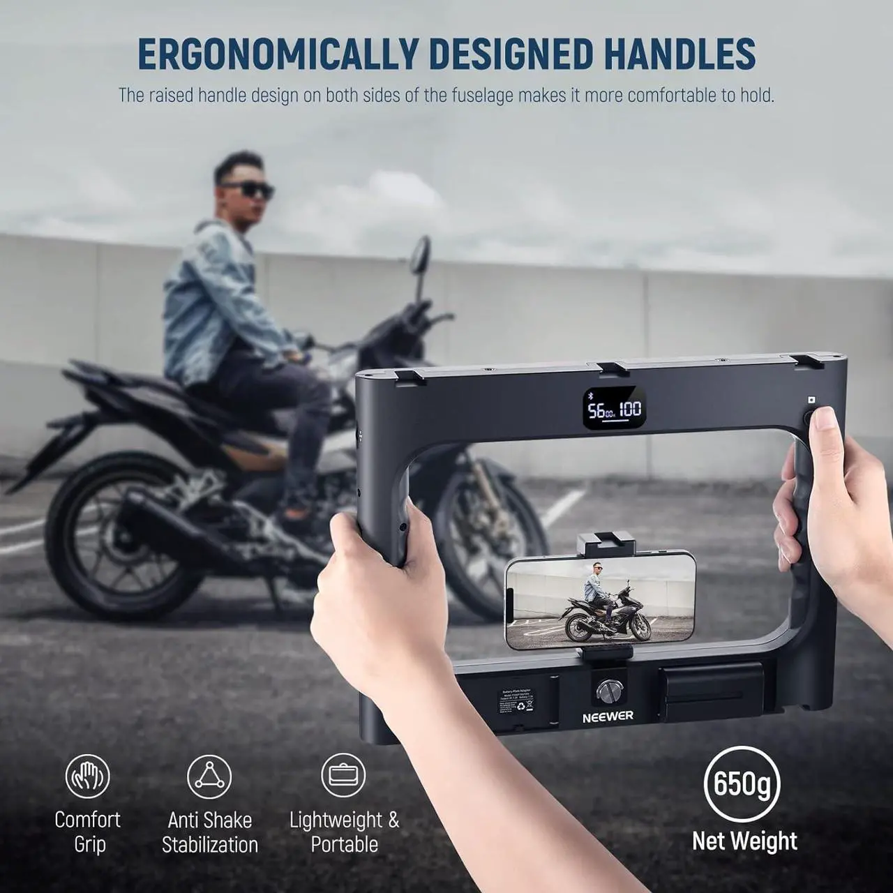 Alt view image 2 of 7 - A111 II Smartphone Video Rig with Light Kit, Support Vertical Shoot, Handheld Phone Camera Cage Stabilizer with Cold Shoes/Shutter/Battery, Square Ring Light CRI97+ for YouTube TikTok