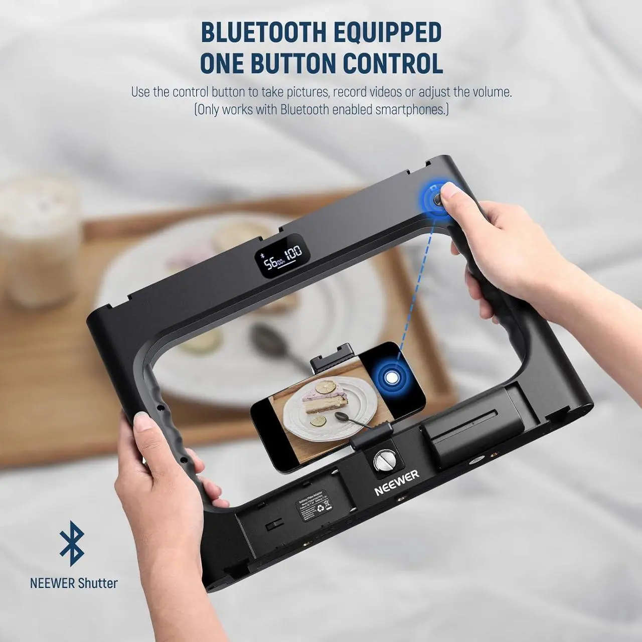 Alt view image 7 of 7 - A111 II Smartphone Video Rig with Light Kit, Support Vertical Shoot, Handheld Phone Camera Cage Stabilizer with Cold Shoes/Shutter/Battery, Square Ring Light CRI97+ for YouTube TikTok