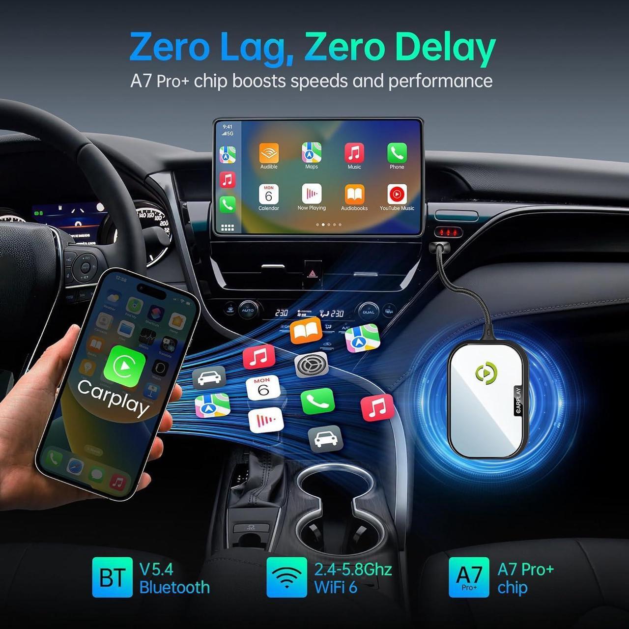 Alt view image 6 of 7 - Wireless CarPlay Adapter for  iPhone, Converts Factory Wired CarPlay to Wireless CarPlay 2024 Upgrade Plug & Play Auto Connect Fast Easy Use for Cars from 2015 & iPhone iOS 10+ Black