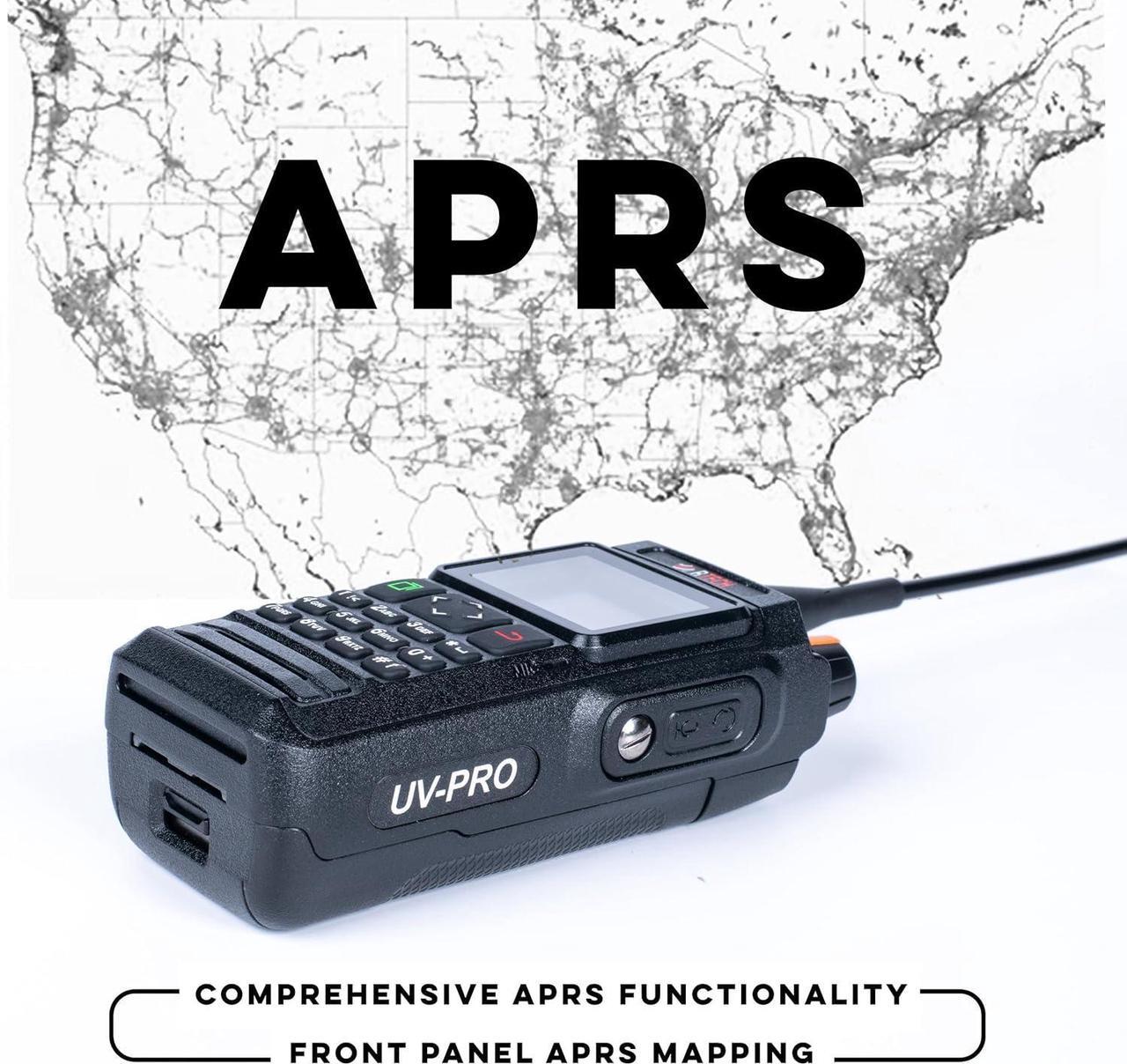 Alt view image 6 of 7 - UV-PRO IP67 Dual Band VHF/UHF Two-Way Radio - APRS, Bluetooth, GPS, Text Messaging, Aviation Band Scanner, NOAA Weather Alerts, USB-C Rechargeable Battery