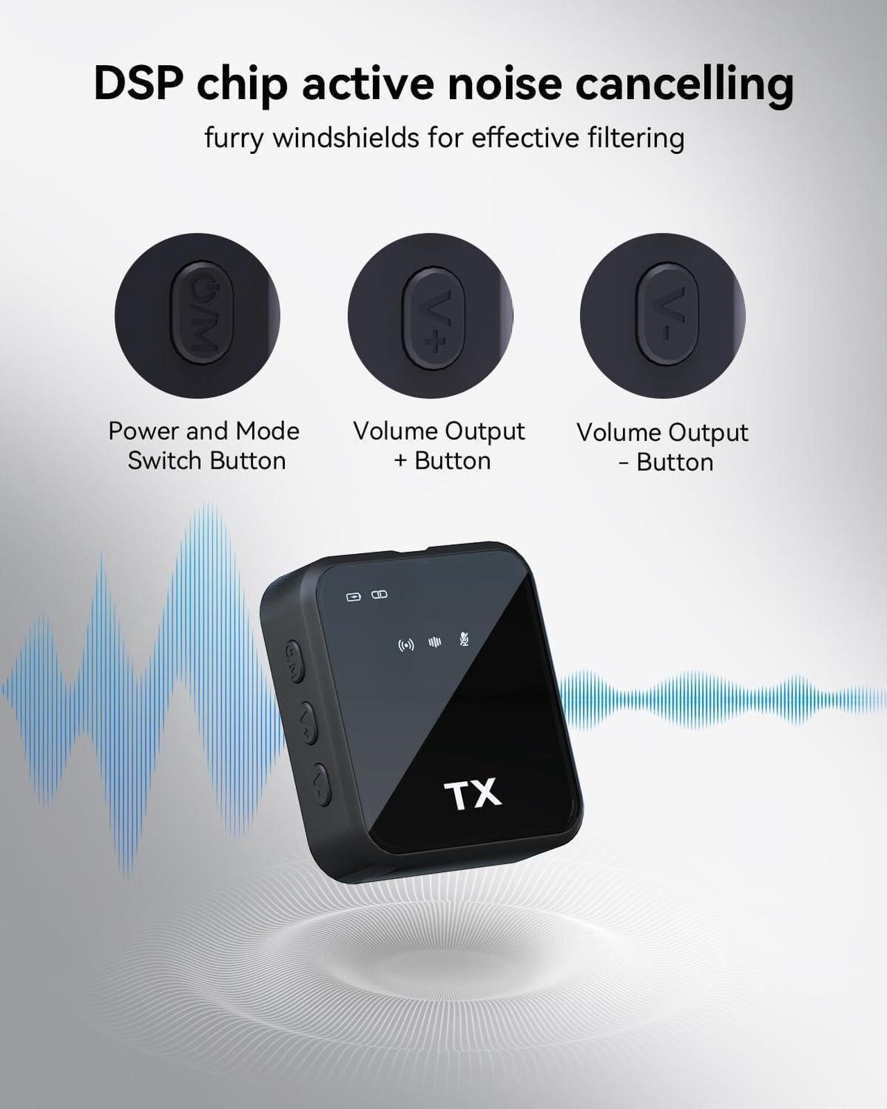 Alt view image 3 of 7 - 3 in 1 Microphone for iPhone/Android/Camera, Wireless Lavalier Microphone, 328ft Transmission, 18H Battery Life, Mini Microphone for Record Interview, Vlogs, YouTube, Tiktok