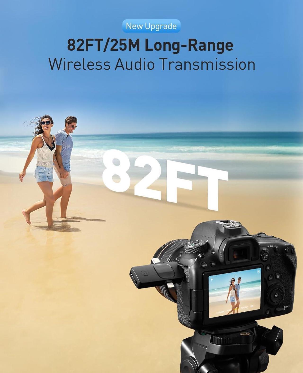 Alt view image 5 of 7 - Mini Microphone, 3 in 1 Wireless Lavalier Microphones for iPhone, iPad, Camera and Android Devices, Noise Reduction Lapel Mic, Clip on Mic for Video Recording Vlog, YouTube, Interview