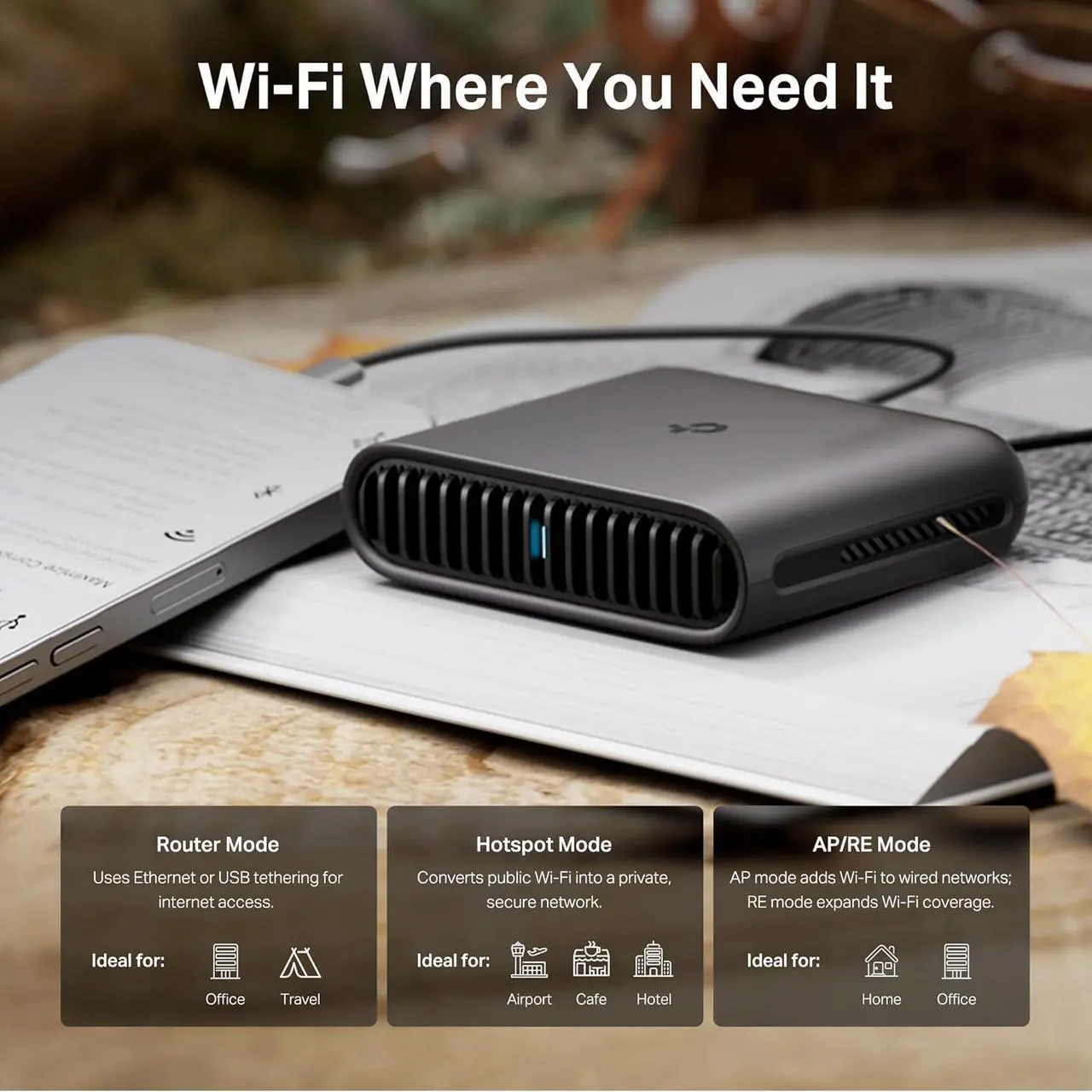 Alt view image 7 of 7 - Dual-Band Wi-Fi 6 AX3000 Travel Router TL-WR3002X | Multi-Gig Portable | OpenVPN, WireGuard | Easy Public WiFi Sharing | Hotel/Cruise/Travel Approved | Phone WiFi Tether | USB 3.0 | Multi-Mode