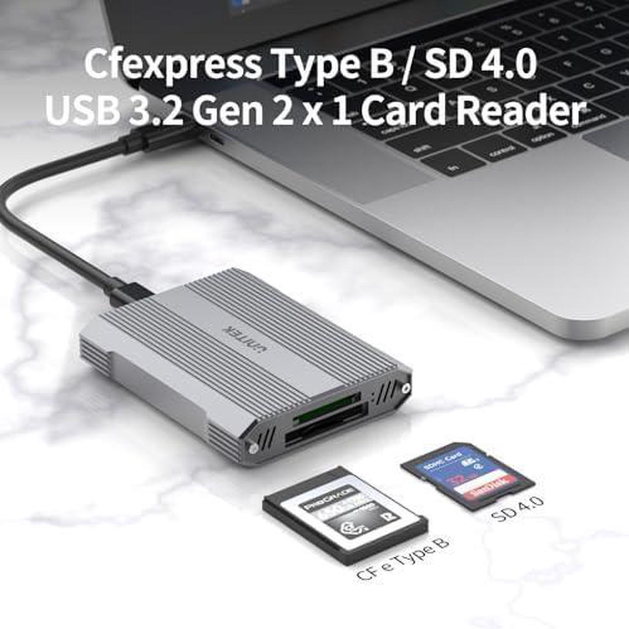 Alt view image 4 of 7 - 4 in 1 CFexpress Type B Card Reader - SD4.0 UHS-II & Micro SD Card Reader with USB-A Hub 10Gbps USB 3.2 Gen 2 CFexpress Adapter for CFexpress Type B/SD UHS-II/Micro SD 3.0/SDHC/SDXC/SDUC