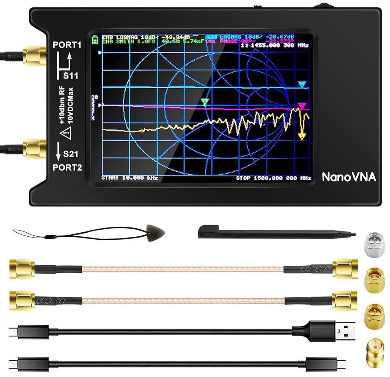 Main image of Upgrated NanoVNA-H4 Vector Network Analyzer, Lastest V4.3 10KHz-1.5GHz HF VHF UHF 4" Touch Screen VNA Antenna Analyzer Ham Radio, Measuring S Parameters, SWR, Phase, Delay, Smith Chart
