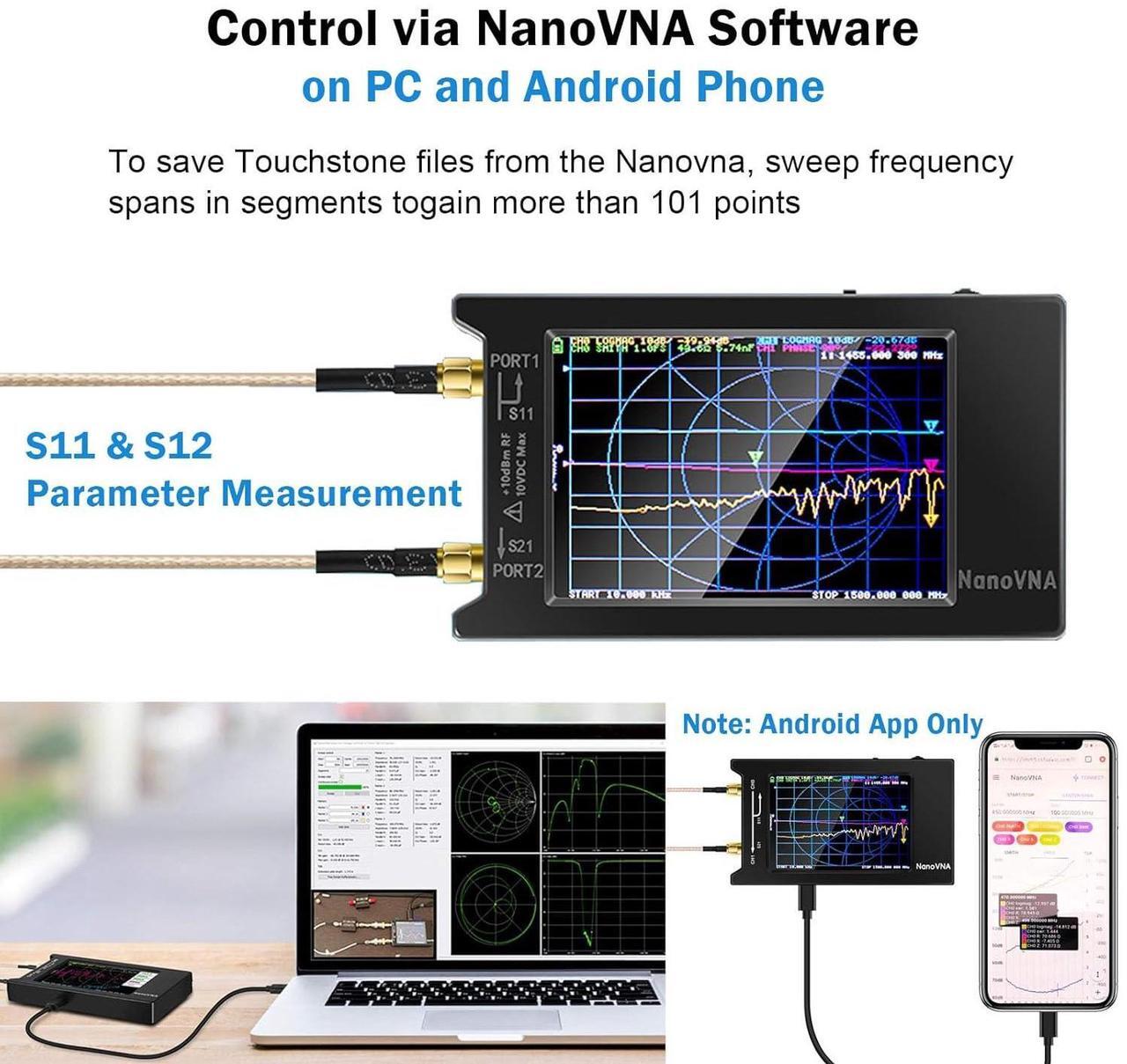 Alt view image 5 of 7 - Upgrated NanoVNA-H4 Vector Network Analyzer, Lastest V4.3 10KHz-1.5GHz HF VHF UHF 4" Touch Screen VNA Antenna Analyzer Ham Radio, Measuring S Parameters, SWR, Phase, Delay, Smith Chart