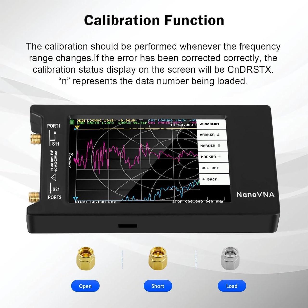Alt view image 7 of 7 - Upgrated NanoVNA-H4 Vector Network Analyzer, Lastest V4.3 10KHz-1.5GHz HF VHF UHF 4" Touch Screen VNA Antenna Analyzer Ham Radio, Measuring S Parameters, SWR, Phase, Delay, Smith Chart
