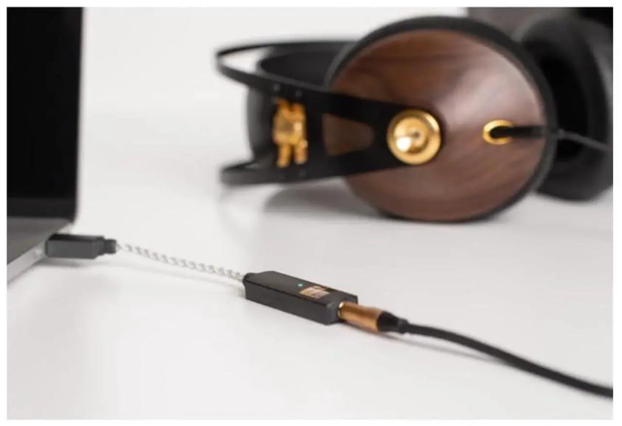 Alt view image 3 of 3 - Portable DAC & Headphone Amplifier - USB-C to 3.5mm Adapter - Improve Sound from Any Device - Gold-Plated 3.5mm Headphone Socket  Supports Hi-Resolution 32-bit/384kHz/DSD256/MQA