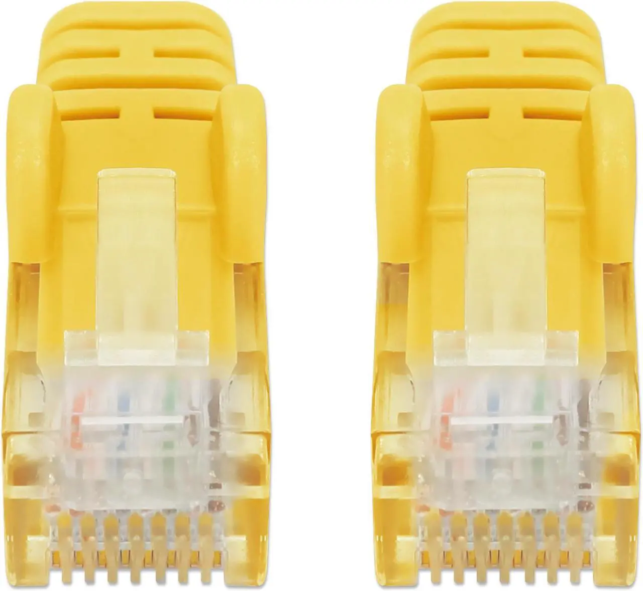 Alt view image 2 of 2 - Intellinet Cat6 U/UTP Slim Network Patch Cable, 10 ft., Yellow, 10G, 250 MHz, 100% Copper, 30 AWG, RJ45, Stranded, Snag-free, Gold-plated Contacts