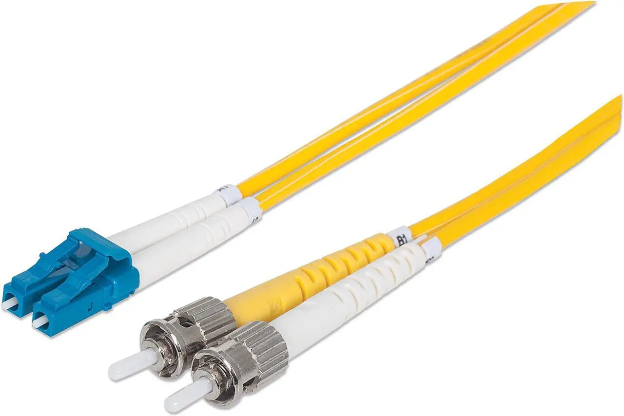 Alt view image 4 of 8 - Intellinet Fiber Optic Patch Cable, Duplex, Single-Mode, LC/ST, 9/125 Âµm, OS2, 2.0 m (7.0 ft.), Yellow