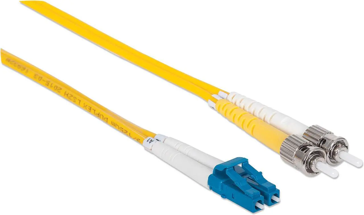 Alt view image 5 of 8 - Intellinet Fiber Optic Patch Cable, Duplex, Single-Mode, LC/ST, 9/125 Âµm, OS2, 2.0 m (7.0 ft.), Yellow