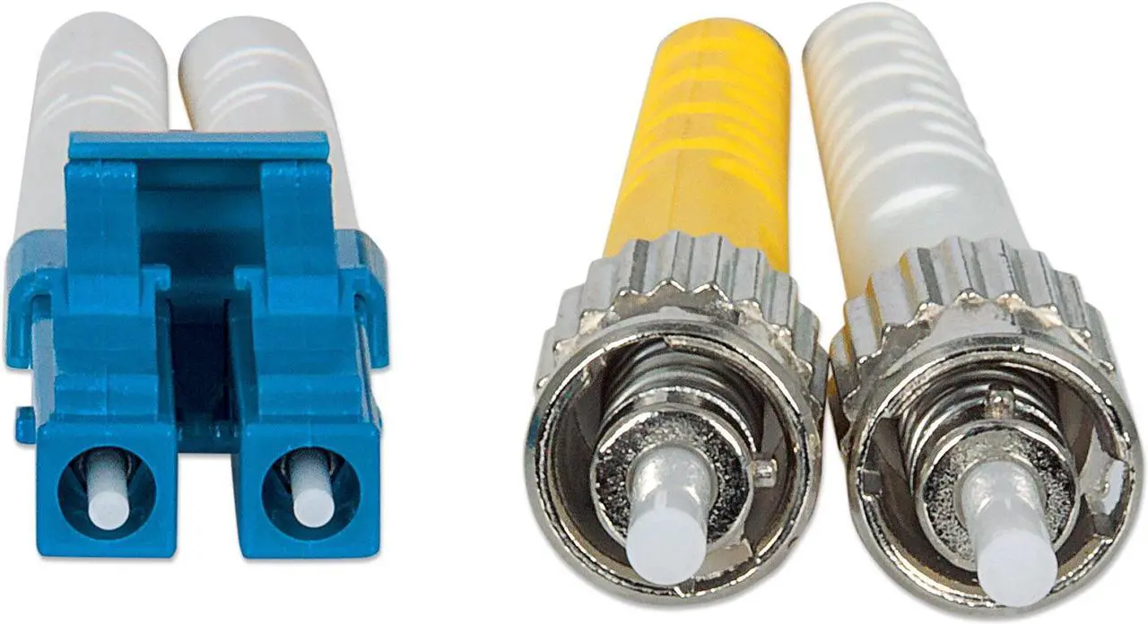 Alt view image 6 of 8 - Intellinet Fiber Optic Patch Cable, Duplex, Single-Mode, LC/ST, 9/125 Âµm, OS2, 2.0 m (7.0 ft.), Yellow