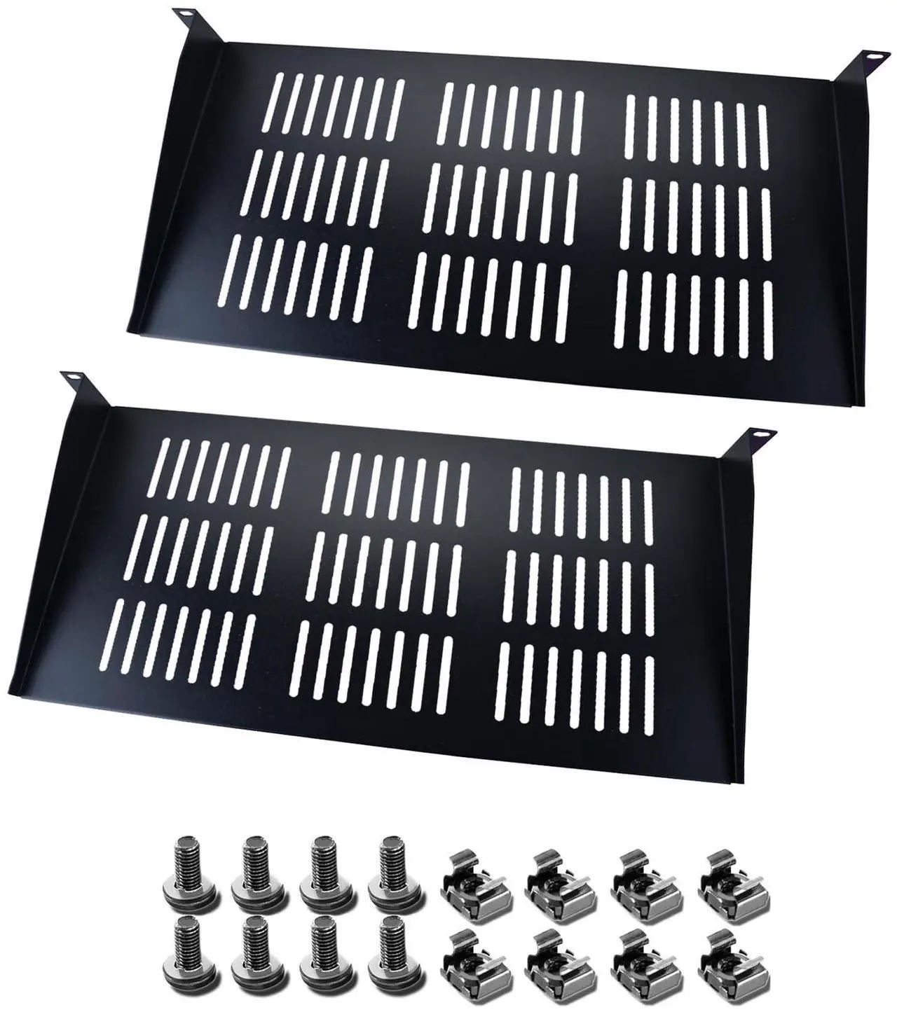 Main image of Server Rack Shelf - 2Pcs 1U Rack Shelf for 19 Inch Cases - Ideal for Audio Racks, Network Equipment Shelf Mounting, Cantilever Mount (1U-2pcs)