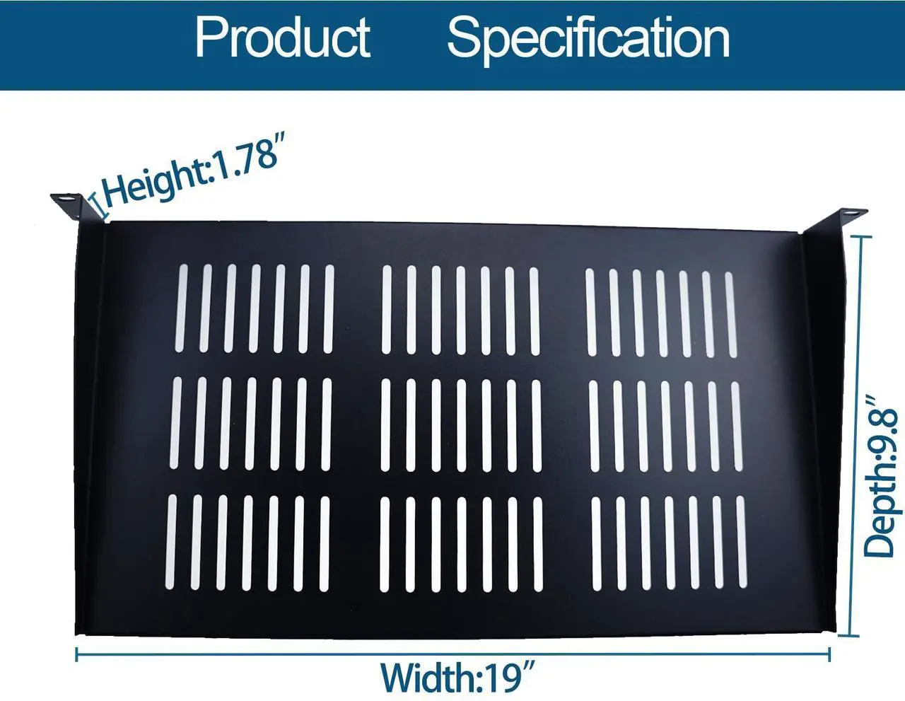 Alt view image 2 of 5 - Server Rack Shelf - 2Pcs 1U Rack Shelf for 19 Inch Cases - Ideal for Audio Racks, Network Equipment Shelf Mounting, Cantilever Mount (1U-2pcs)