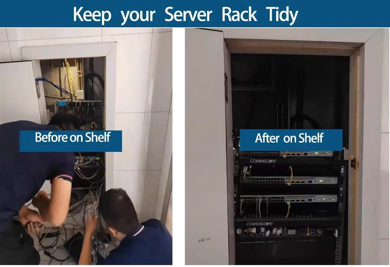 Alt view image 5 of 5 - Server Rack Shelf - 2Pcs 1U Rack Shelf for 19 Inch Cases - Ideal for Audio Racks, Network Equipment Shelf Mounting, Cantilever Mount (1U-2pcs)