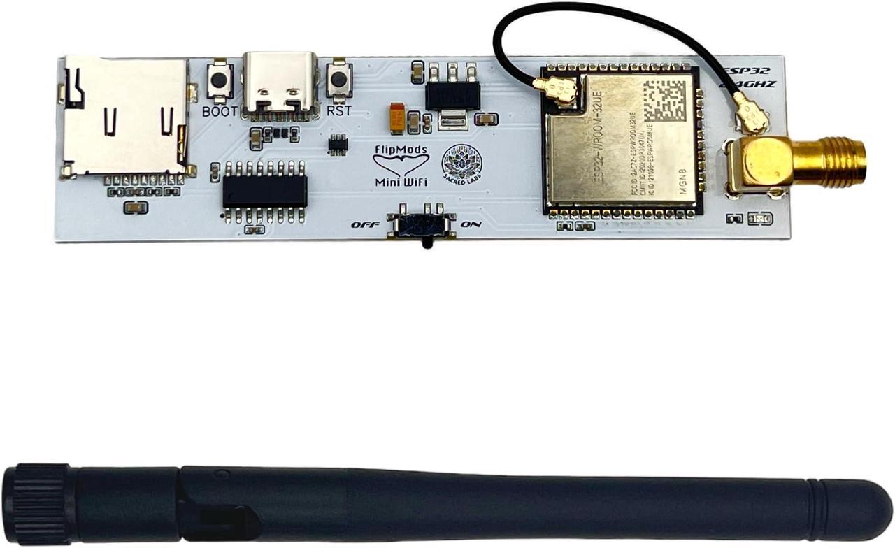 Alt view image 2 of 5 - Sacred Labs FlipMods Mini WiFi Dev Board for Flipper Zero GPIO - with Marauder on ESP-32 Chip, 2.4GHz Antenna, USB-C Port, Micro SD Slot