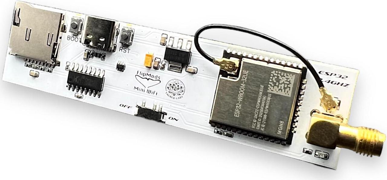 Alt view image 3 of 5 - Sacred Labs FlipMods Mini WiFi Dev Board for Flipper Zero GPIO - with Marauder on ESP-32 Chip, 2.4GHz Antenna, USB-C Port, Micro SD Slot