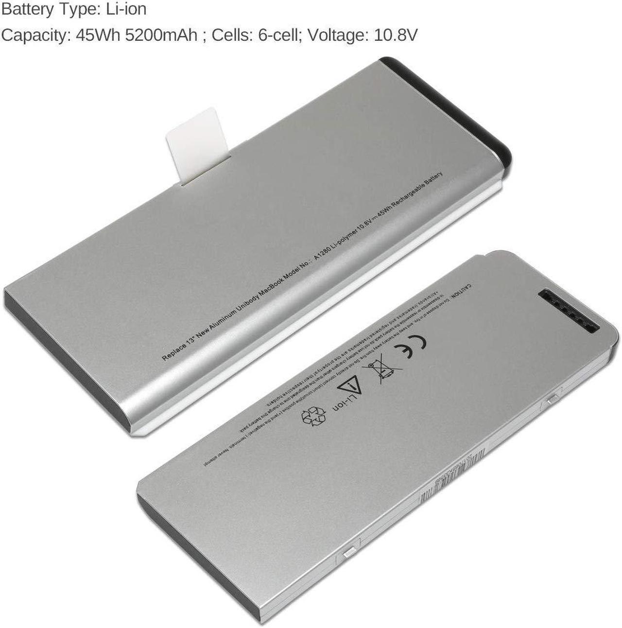 Alt view image 2 of 5 - A1280 Laptop Battery for Apple MacBook 13 Inch A1280 A1278 (2008 Version) Compatible for MB771G/A MB467LL/A MB466LL/A