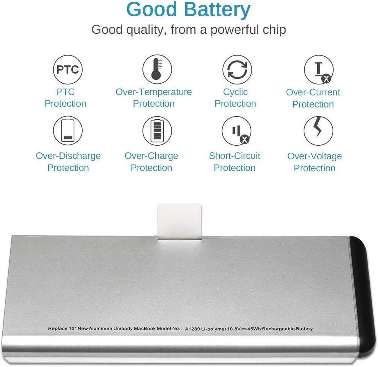 Alt view image 3 of 5 - A1280 Laptop Battery for Apple MacBook 13 Inch A1280 A1278 (2008 Version) Compatible for MB771G/A MB467LL/A MB466LL/A