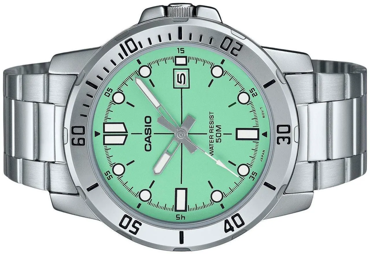 Alt view image 3 of 3 - Casio Standard Analog Mint Green Dial Sports Quartz Men's Watch MTP-VD01D-3E1V