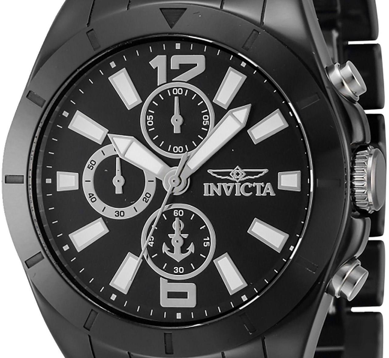 Alt view image 2 of 3 - Invicta Ocean Voyage Chronograph Black Dial 100M Men's Watch 46298
