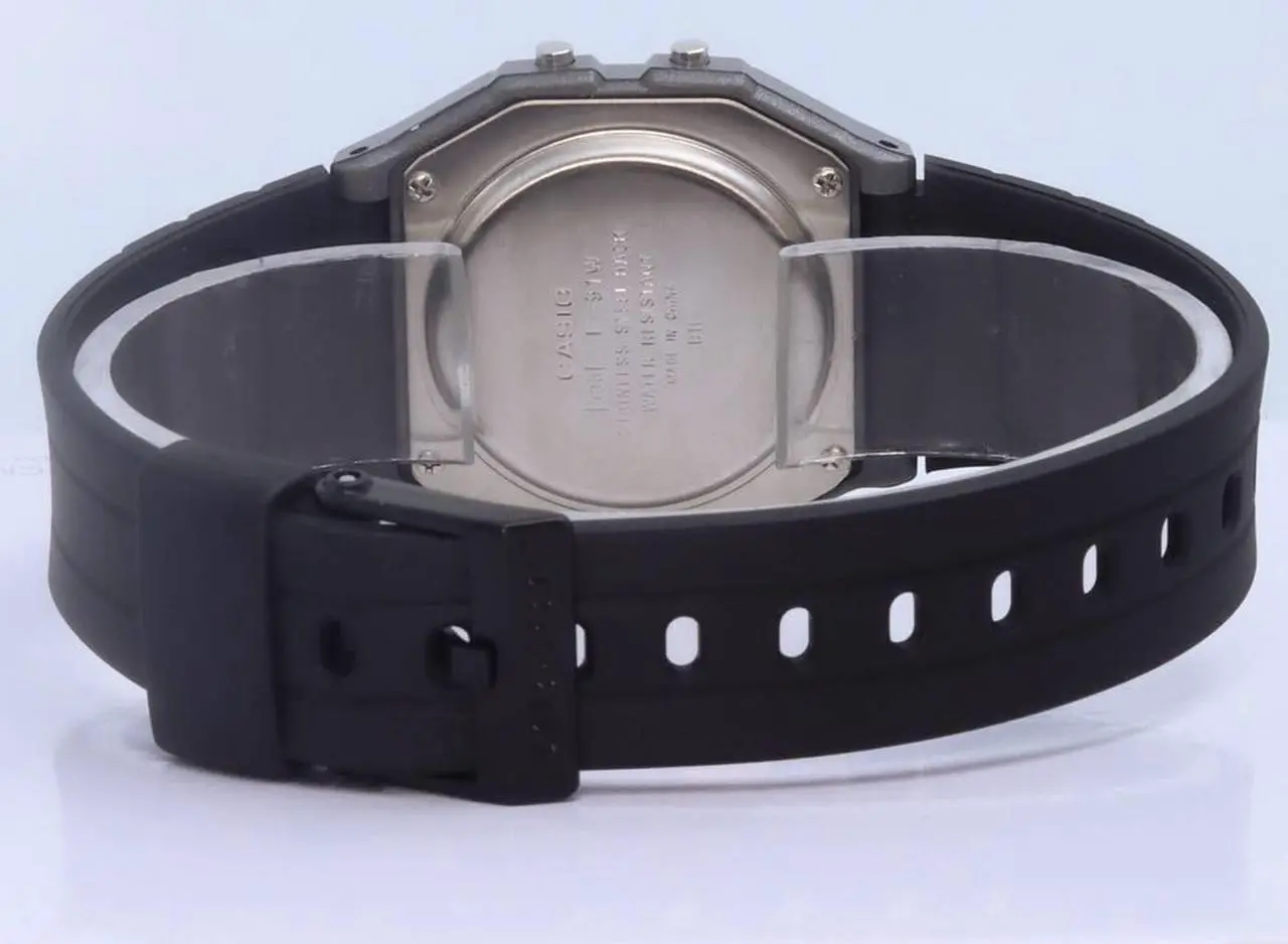 Alt view image 3 of 3 - Casio Digital Resin Black Dial Quartz F-91WM-1B F91WM-1B Men's Watch