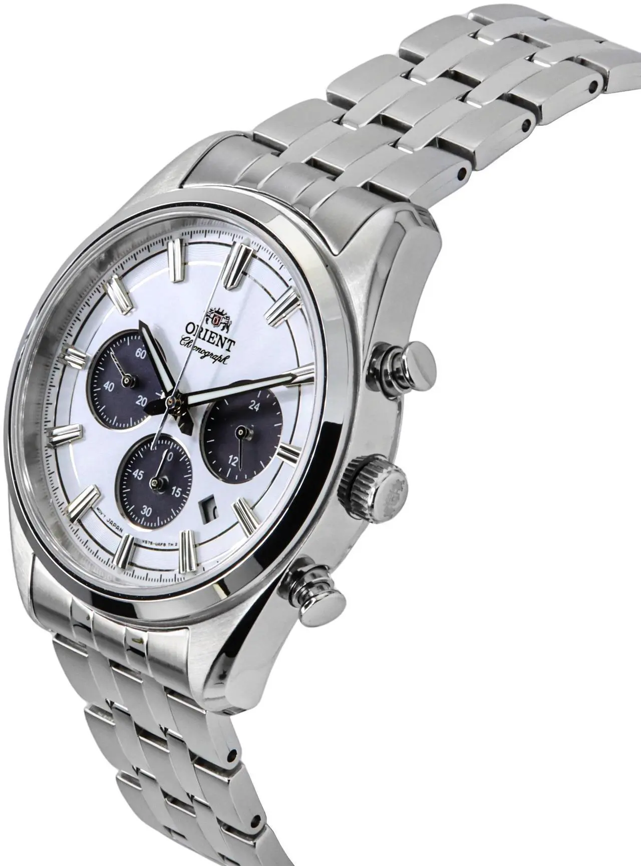 Alt view image 3 of 4 - Orient Contemporary Chronograph White Dial Quartz Men's Watch RA-TX0305S