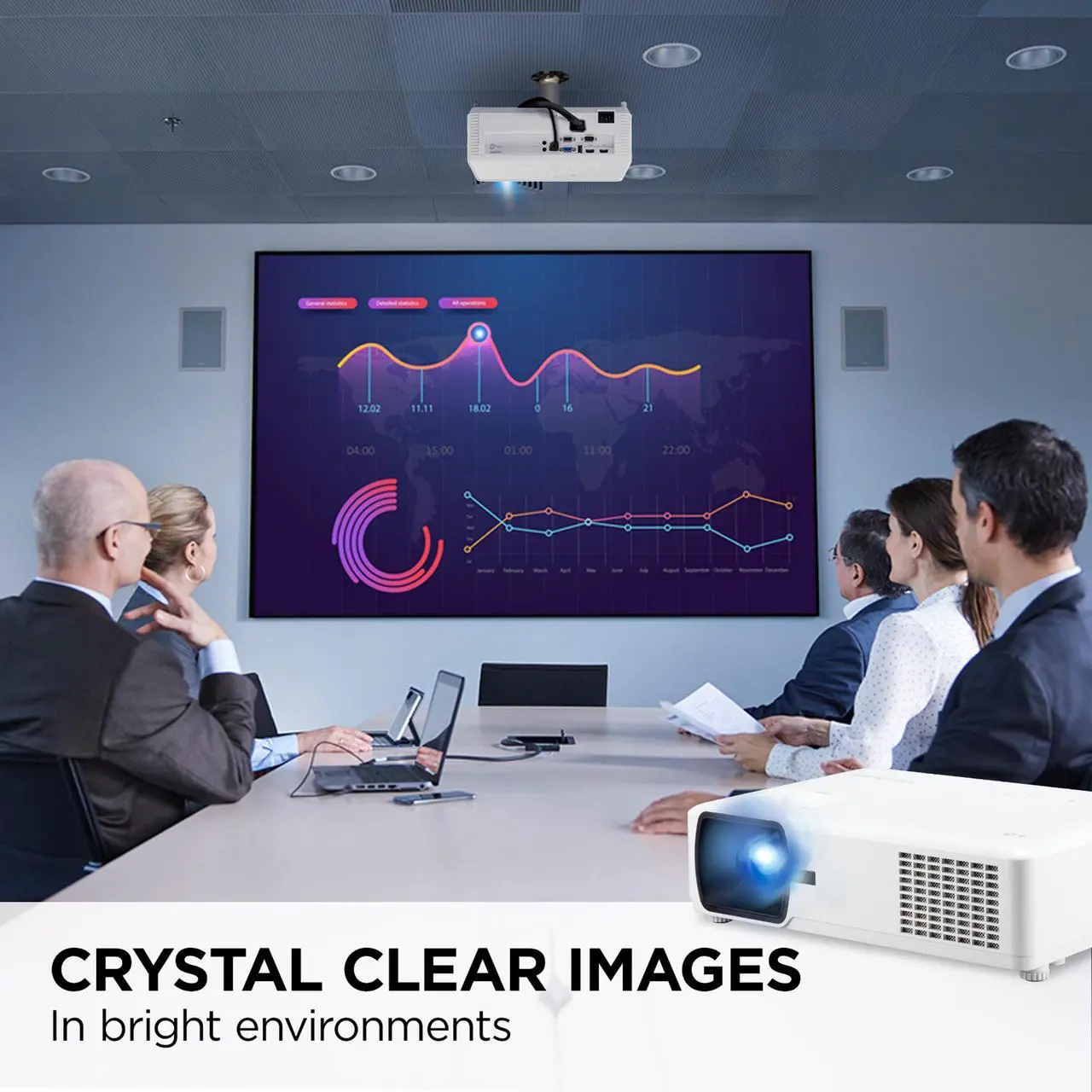 Alt view image 3 of 14 - ViewSonic PA700W 4500 Lumens WXGA High Brightness Projector w Vertical Keystone for Business and Education